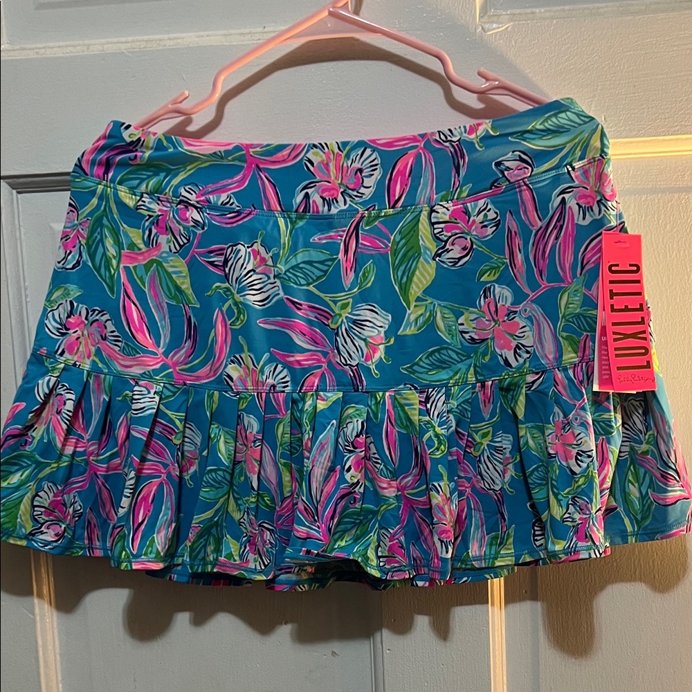 Women's Blue Floral Skort